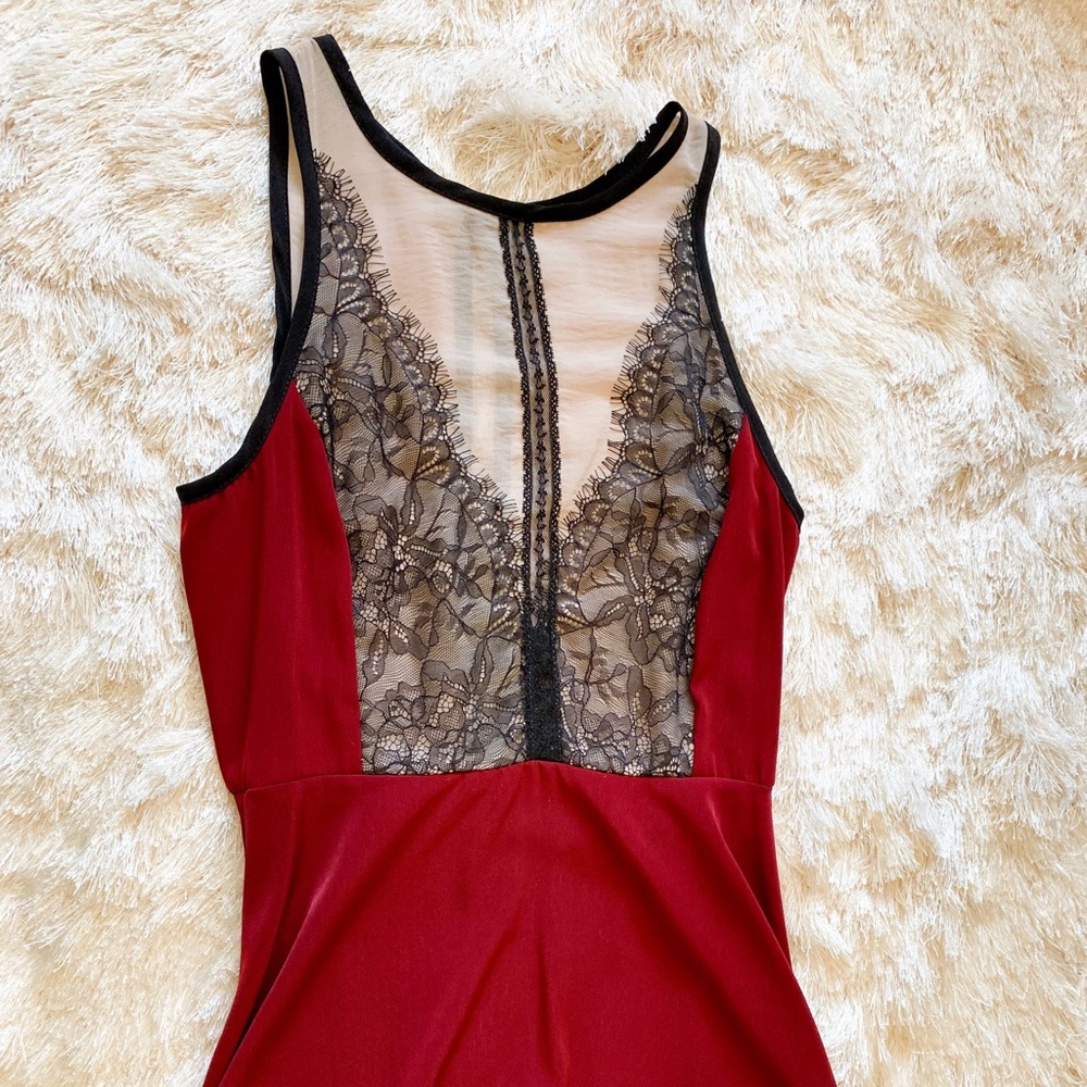 Maroon high low dress